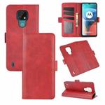 For Motorola Moto E7 Dual-side Magnetic Buckle Horizontal Flip Leather Case with Holder & Card Slots & Wallet(Red)
