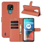 For Motorola Moto E7 Litchi Texture Horizontal Flip Protective Case with Holder & Card Slots & Wallet(Brown)