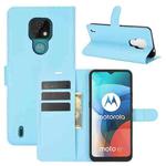 For Motorola Moto E7 Litchi Texture Horizontal Flip Protective Case with Holder & Card Slots & Wallet(Blue)