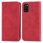 For Samsung Galaxy A41 (EU) Retro Skin Feel Business Magnetic Horizontal Flip Leather Case with Holder & Card Slots & Wallet & Photo Frame(Red)