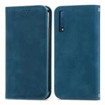 For Samsung Galaxy A7  2018 Retro Skin Feel Business Magnetic Horizontal Flip Leather Case with Holder & Card Slots & Wallet & Photo Frame(Blue)