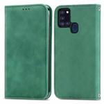 For Samsung Galaxy A21s (EU) Retro Skin Feel Business Magnetic Horizontal Flip Leather Case with Holder & Card Slots & Wallet & Photo Frame(Green)