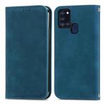 For Samsung Galaxy A21s (EU) Retro Skin Feel Business Magnetic Horizontal Flip Leather Case with Holder & Card Slots & Wallet & Photo Frame(Blue)