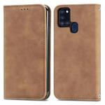 For Samsung Galaxy A21s (EU) Retro Skin Feel Business Magnetic Horizontal Flip Leather Case with Holder & Card Slots & Wallet & Photo Frame(Brown)