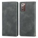 For Samsung Galaxy Note20 Retro Skin Feel Business Magnetic Horizontal Flip Leather Case with Holder & Card Slots & Wallet & Photo Frame(Grey)