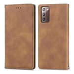 For Samsung Galaxy Note20 Retro Skin Feel Business Magnetic Horizontal Flip Leather Case with Holder & Card Slots & Wallet & Photo Frame(Brown)