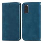 For Samsung Galaxy S20 Retro Skin Feel Business Magnetic Horizontal Flip Leather Case with Holder & Card Slots & Wallet & Photo Frame(Blue)