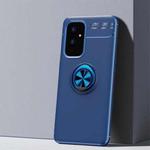 For OnePlus 9 Metal Ring Holder 360 Degree Rotating TPU Case(Blue+Blue)