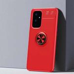 For OnePlus 9 Metal Ring Holder 360 Degree Rotating TPU Case(Red+Red)