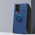 For OnePlus 9 Pro Metal Ring Holder 360 Degree Rotating TPU Case(Blue+Blue)