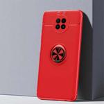 For Xiaomi Redmi Note 9 5G Metal Ring Holder 360 Degree Rotating TPU Case(Red+Red)