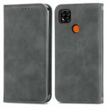 For Xiaomi Redmi 9A Retro Skin Feel Business Magnetic Horizontal Flip Leather Case With Holder & Card Slots & Wallet & Photo Frame(Gray)