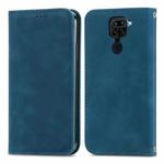 For Xiaomi Redmi 10X 4G / Redmi Note 9 Retro Skin Feel Business Magnetic Horizontal Flip Leather Case with Holder & Card Slots & Wallet & Photo Frame(Blue)