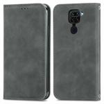 For Xiaomi Redmi 10X 4G / Redmi Note 9 Retro Skin Feel Business Magnetic Horizontal Flip Leather Case with Holder & Card Slots & Wallet & Photo Frame(Gray)