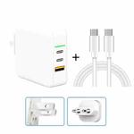 KP-GAN65-3 65W PD Dual USB-C / Type-C + 30W USB GAN Charger + 5A USB-C / Type-C to USB-C / Type-C Fast Charging Cable Set for Apple / Huawei / Samsung, with US Plug / EU Plug / UK Plug(White)