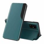 For Samsung Galaxy A52 5G / 4G Side Display  Shockproof Horizontal Flip Leather Case with Holder(Green)