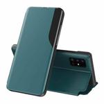For Samsung Galaxy A72 5G / 4G Side Display  Shockproof Horizontal Flip Leather Case with Holder(Green)