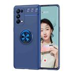 For OPPO Reno5 Pro Metal Ring Holder 360 Degree Rotating TPU Case(Blue+Blue)