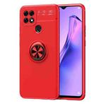 For OPPO A15 Metal Ring Holder 360 Degree Rotating TPU Case(Red+Red)