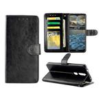 For Nokia 2.4 Crazy Horse Texture Leather Horizontal Flip Protective Case with Holder & Card Slots & Wallet & Photo Frame(Black)
