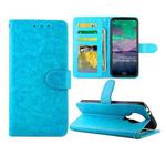 For Nokia 3.4 Crazy Horse Texture Leather Horizontal Flip Protective Case with Holder & Card Slots & Wallet & Photo Frame(baby Blue)