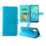 For OPPO Realme C17/7i Crazy Horse Texture Leather Horizontal Flip Protective Case with Holder & Card Slots & Wallet & Photo Frame(baby Blue)