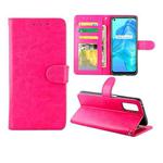 For OPPO Realme V5 5G/Realme 7 5G Crazy Horse Texture Leather Horizontal Flip Protective Case with Holder & Card Slots & Wallet & Photo Frame(Magenta)