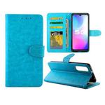 For Vivo Y73S Crazy Horse Texture Leather Horizontal Flip Protective Case with Holder & Card Slots & Wallet & Photo Frame(baby Blue)