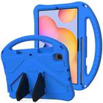 For Galaxy Tab S6 Lite P610/P615 EVA Flat Anti Falling Protective Case Shell with Holder(Blue)