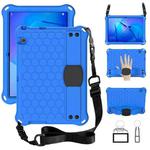 For Huawei MediaPad T3 10 Honeycomb Design EVA + PC Material Four Corner Anti Falling Flat Protective Shell With Strap(Blue+Black)