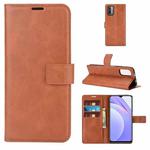 For Xiaomi Redmi Note 9 4G/Redmi  9 Power Retro Calf Pattern Buckle Card Wallet Left and Right Flip Phone Holster with Bracket Function(Light Brown)