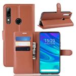 Litchi Skin PU Leather Wallet Stand Mobile Casing for Huawei P SMART Z(Brown)