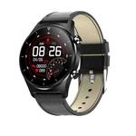 E13 1.28 inch IPS Color Screen Smart Watch, IP68 Waterproof, Leather Watchband, Support Heart Rate Monitoring/Blood Pressure Monitoring/Blood Oxygen Monitoring/Sleep Monitoring(Black)