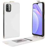 For Xiaomi Redmi Note 9 4G R64 Texture Single Vertical Flip Leather Protective Case with Card Slots & Photo Frame(White)