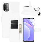 For Xiaomi Redmi Note 9 4G Litchi Texture Horizontal Flip Protective Case with Holder & Card Slots & Wallet(White)