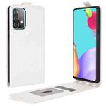 For Samsung Galaxy A52 5G / 4G R64 Texture Single Vertical Flip Leather Protective Case with Card Slots & Photo Frame(White)