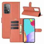 For Samsung Galaxy A52 5G / 4G Litchi Texture Horizontal Flip Protective Case with Holder & Card Slots & Wallet(Brown)
