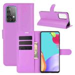 For Samsung Galaxy A52 5G / 4G Litchi Texture Horizontal Flip Protective Case with Holder & Card Slots & Wallet(Purple)