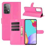 For Samsung Galaxy A52 5G / 4G Litchi Texture Horizontal Flip Protective Case with Holder & Card Slots & Wallet(Rose red)