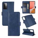 For Samsung Galaxy A72 5G / 4G Dual-side Magnetic Buckle Horizontal Flip Leather Case with Holder & Card Slots & Wallet(Dark Blue)