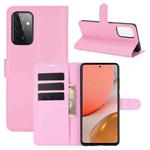 For Samsung Galaxy A72 5G / 4G Litchi Texture Horizontal Flip Protective Case with Holder & Card Slots & Wallet(Pink)