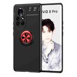 For Huawei nova 8 Pro 5G Metal Ring Holder 360 Degree Rotating TPU Case(Black+Red)