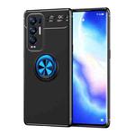 For OPPO Reno5 Pro+ Metal Ring Holder 360 Degree Rotating TPU Case(Black+Blue)