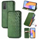 For Huawei Honor 10 X Lite Cubic Grid Pressed Horizontal Flip Magnetic PU Leather Case with Holder & Card Slots & Wallet(Green)