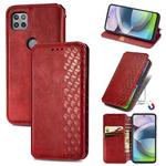 For Motorola MOTO G 5G Cubic Grid Pressed Horizontal Flip Magnetic PU Leather Case with Holder & Card Slots & Wallet(Red)