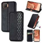 For OPPO F17 Cubic Grid Pressed Horizontal Flip Magnetic PU Leather Case with Holder & Card Slots & Wallet(Black)