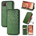 For OPPO F17 Cubic Grid Pressed Horizontal Flip Magnetic PU Leather Case with Holder & Card Slots & Wallet(Green)