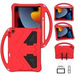 For iPad 10.2 2021 / 2020 / 2019 EVA Flat Anti Falling Protective Case Shell with Holder(Red)