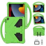 For iPad 10.2 2021 / 2020 / 2019 EVA Flat Anti Falling Protective Case Shell with Holder(Green)