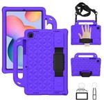 For Galaxy Tab S6 Lite P610/P615 Diamond Series EVA  Anti-Fall Shockproof Sleeve Protective Shell Case with Holder & Strap(Purple)